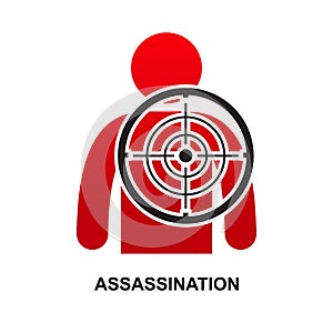 Assassination icon isolated on white background photo