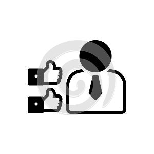 Black solid icon for Assure, reassure and convince photo