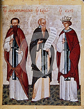 Icon of Athanasius of Athos, Barlaam and Josaphat