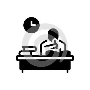 Black solid icon for Author, writer and poet