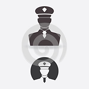 Icon of an authority in a uniform and a cap.