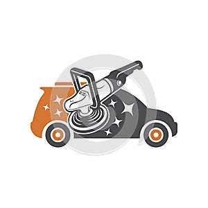 icon of auto detailing work, vector art. photo