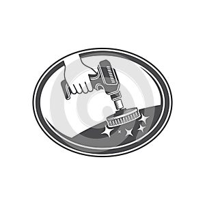 icon of auto detailing work, vector art. photo
