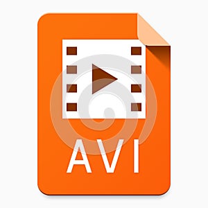 AVI flat style file type pictogram photo