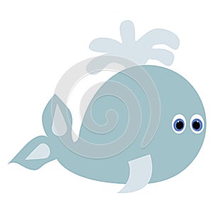 Icon baby whale on white background.