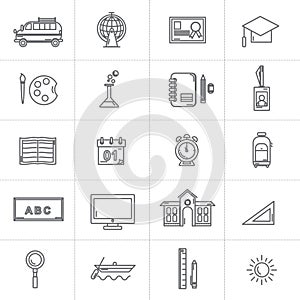 Icon back to school vector 2