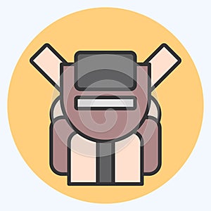 Icon Backpack. related to Backpacker symbol. color mate style. simple design editable. simple illustration