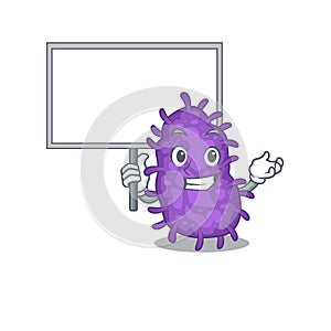 An icon of bacteria bacilli mascot design style bring a board