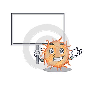 An icon of bacteria endospore mascot design style bring a board