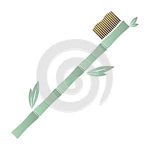 Icon bamboo toothbrush. Isolated vector illustration on white background