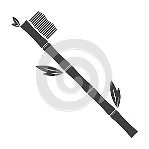 Icon bamboo toothbrush. Isolated vector on white background