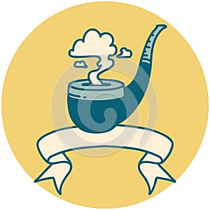 icon with banner of a smokers pipe