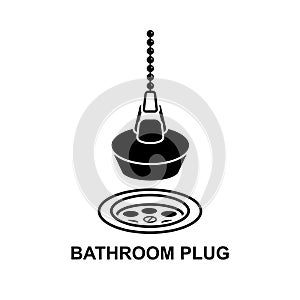 Bathroom plug icon. Bathtub plug icon isolated on background