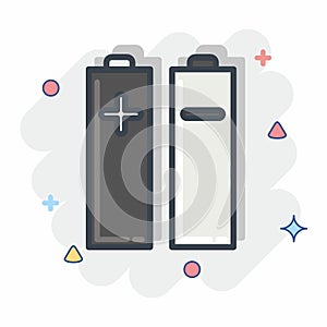 Icon Batteries & Power. related to Photography symbol. Comic Style. simple design editable. simple illustration
