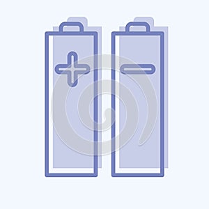 Icon Batteries & Power. related to Photography symbol. two tone style. simple design editable. simple illustration