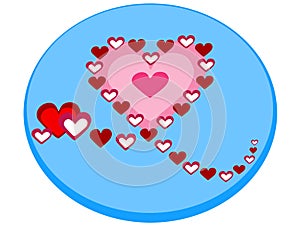 Icon of a beautiful heart that is formed with smaller hearts in the shape of a vector model 2 - Vector
