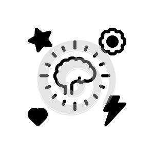 Black solid icon for Behavioral, observable and solution photo