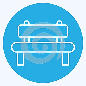 Icon Bench. suitable for City Park symbol. blue eyes style. simple design editable. design template vector. simple illustration