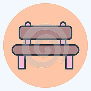 Icon Bench. suitable for City Park symbol. color mate style. simple design editable. design template vector. simple illustration