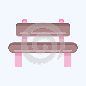 Icon Bench. suitable for City Park symbol. flat style. simple design editable. design template vector. simple illustration