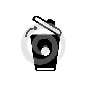 Black solid icon for Bin, trash and garbage photo