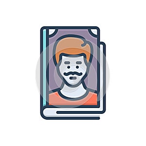 Color illustration icon for Biography, autobiography and memoir photo