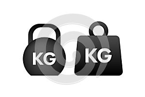 Icon with black kg. Vector drawing. Vector icon.