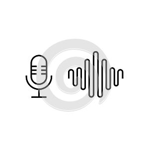Icon of black microphone sign, microwaves. Vector illustration eps 10 photo