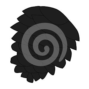 Icon black, pine cone or spruce on a white background.
