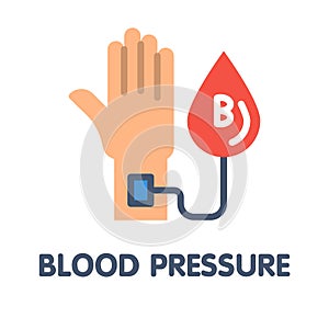 Icon Blood pressure  flat style icon design  illustration on white background