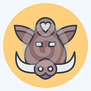 Icon Boar. related to Animal symbol. color mate style. simple design editable. simple illustration