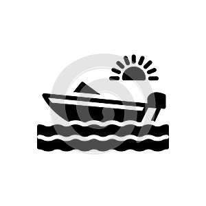 Black solid icon for Boat, ferry and nautical
