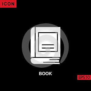 Icon book. Filled, glyph or flat vector icon symbol sign collection