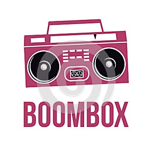 Icon Boombox. Vector image of the tape recorder.