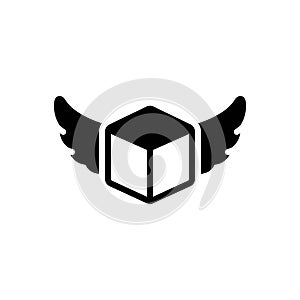 Black solid icon for Box, delivery and cargo