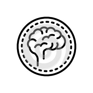 Black line icon for Brain, brainwash and mind photo