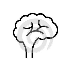 Black line icon for Brain, human and memory