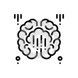 Black line icon for Brainwash, mind and idea photo