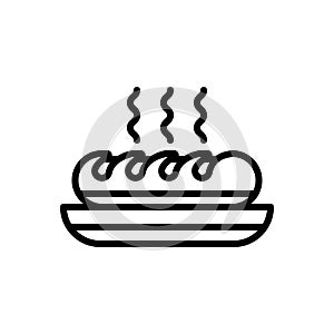 Black line icon for Bread, food and comestible photo