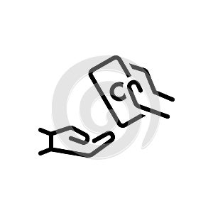 Black line icon for Bribery, bribe and corruption