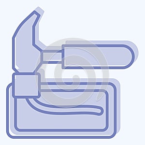 Icon Brick Hammer. related to Construction symbol. two tone style. simple design editable. simple illustration