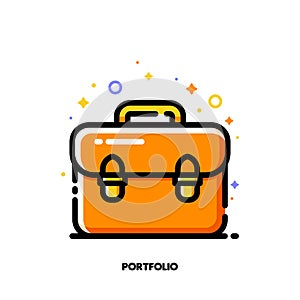 Icon of briefcase for investment portfolio concept