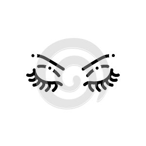 Black line icon for Brow, eye and makeup