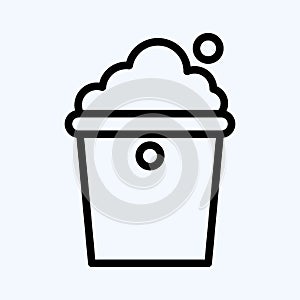 Icon Bucket. suitable for Kids symbol. line style. simple design editable. design template vector. simple illustration