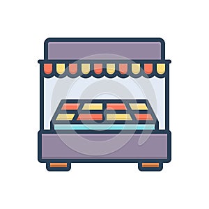 Color illustration icon for Bufing, yemek and buffet