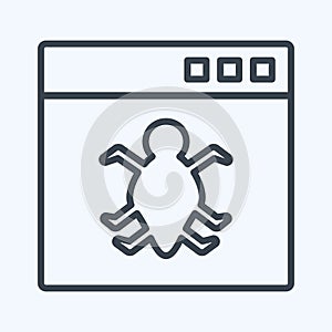 Icon Bug in Application. suitable for Programming symbol. line style. simple design editable. design template vector. simple