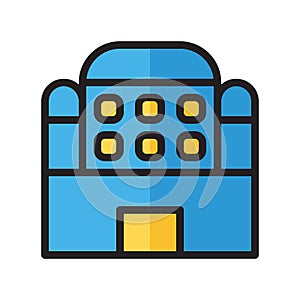 icon building flat line style pixel perfect.