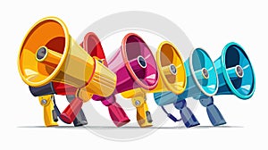 Professional Loudspeaker Bullhorn Icon for Clear Sound Marketing Communication photo