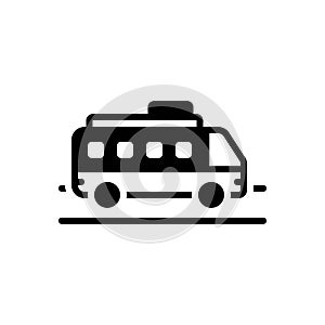 Black solid icon for Bus, transport and travel