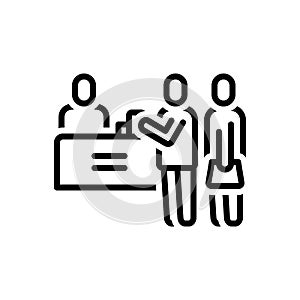 Black line icon for Buyers, client and consumer